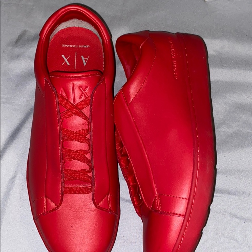Red armani exchange sneaker
